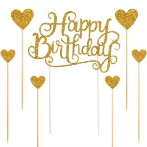 Happy Birthday Glitter Cake Topper